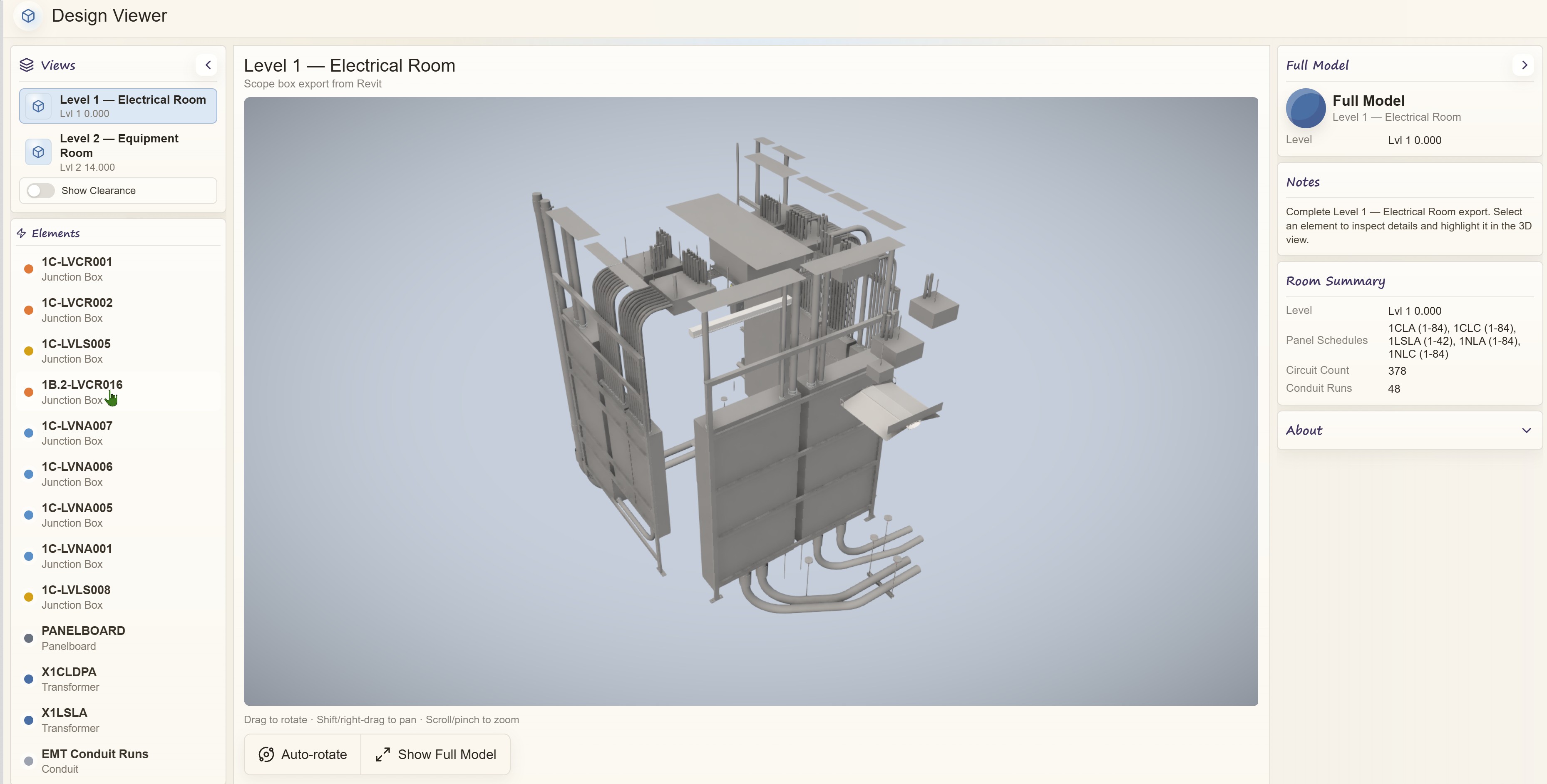 3D architectural element viewer